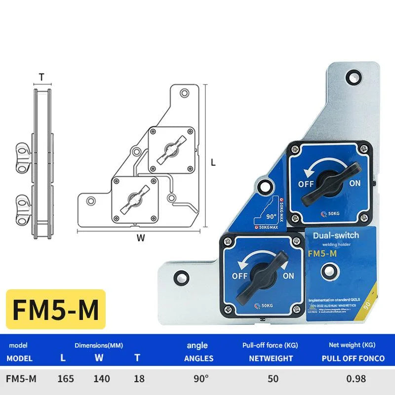 25KG/50KG Welding Magnet Holder 90 Degree on Off Switchable Welding Magnets Angle Support Fixture Tool Magnetic Hand Tools
