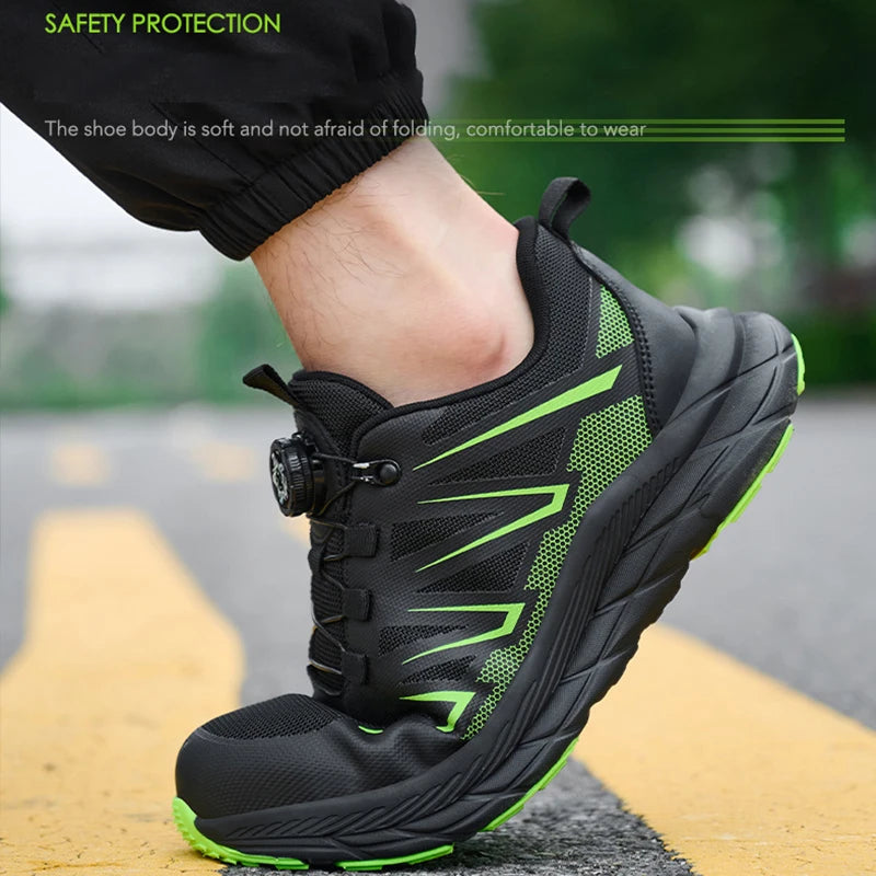 Fashion Safety Shoes Men Steel Toe Work Shoes Anti-smash Anti-puncture protection Construction Functional Shoes Men Work Boots