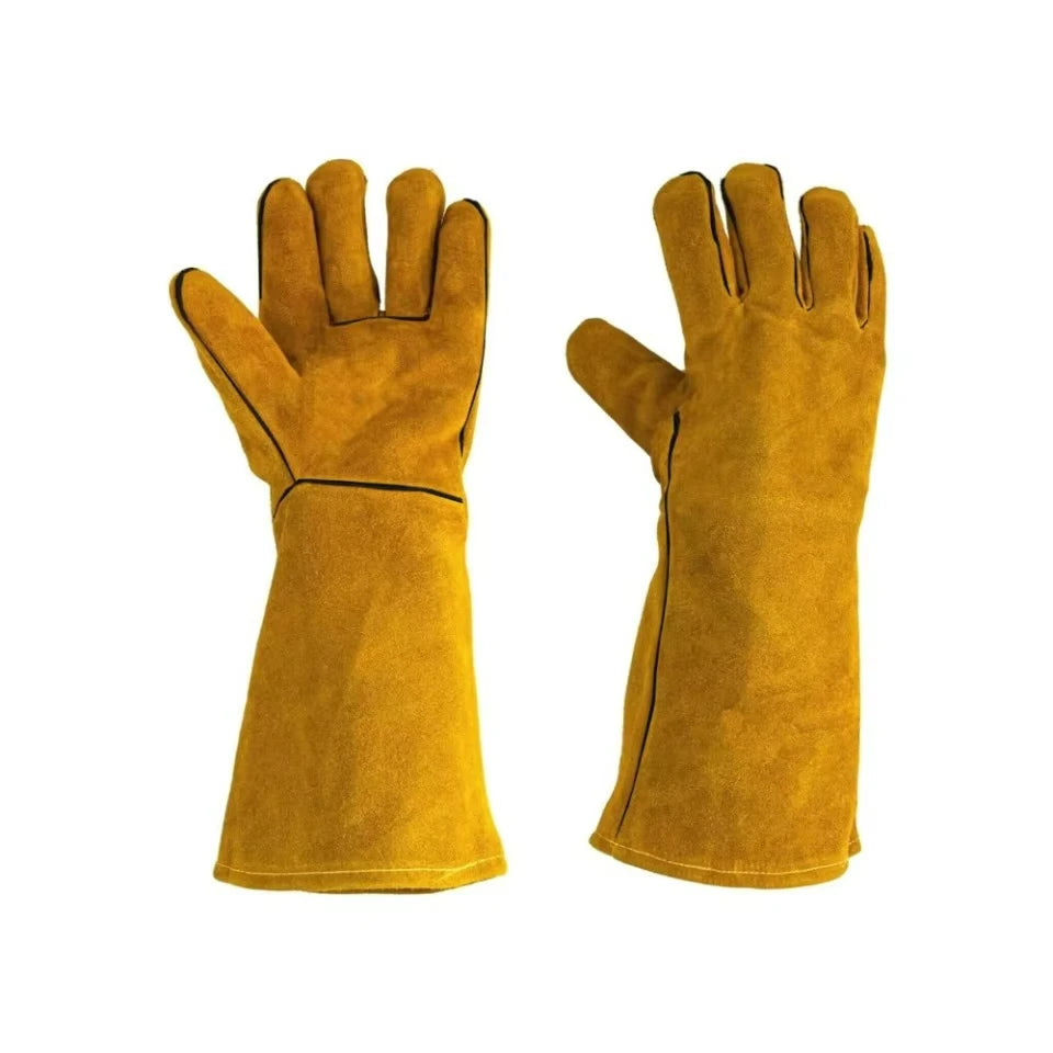 Flame-retardant Welding Work Gloves Heat-proof Metal Welding Protector Yellow Gloves Soldering Welding Gloves Tools