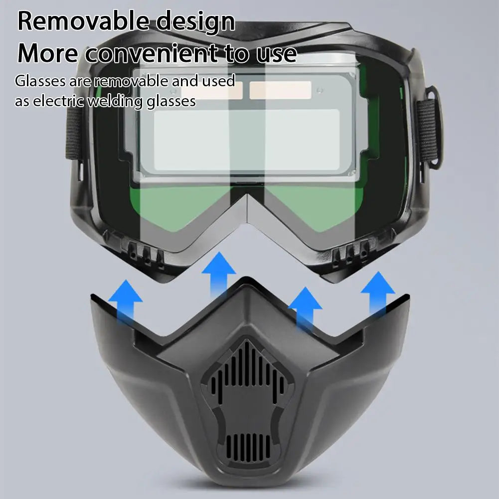 Welding Helmet Auto Darkening Large Viewing True Color Welding Mask Detachable Wide Shade Welder Mask for Welding and Cutting