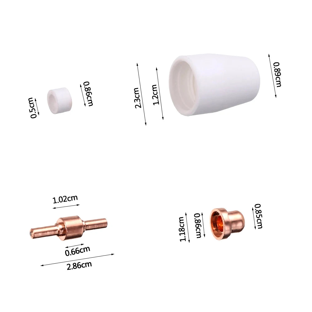 100Pcs Plasma Cutter Tip Electrodes & Nozzles Kit Consumable Accessories for PT31 CUT 30 40 50 Plasma Cutter Welding Tools