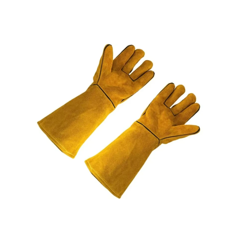 Flame-retardant Welding Work Gloves Heat-proof Metal Welding Protector Yellow Gloves Soldering Welding Gloves Tools