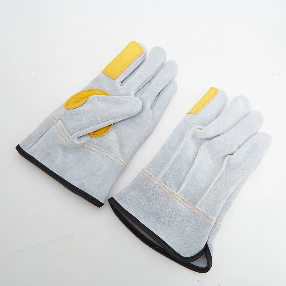 Work Gloves For Men,Construction Working Gloves for Welding ,Fireproof, Fireplace Leather Working Gloves