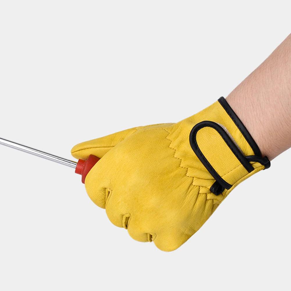 Leather Leather Work High Temperature Heat Insulation Gloves Safety Protection Worker Work Welding Garden  Driver Gloves