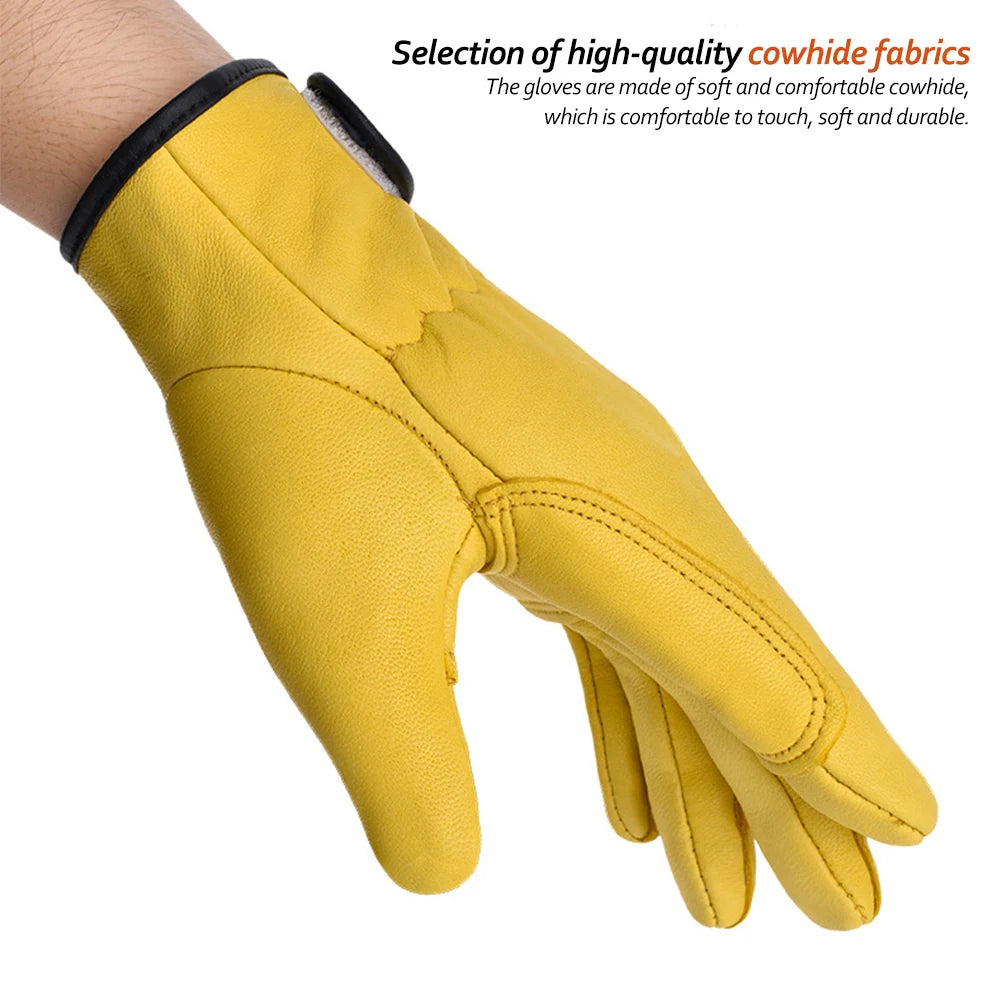 Leather Leather Work High Temperature Heat Insulation Gloves Safety Protection Worker Work Welding Garden  Driver Gloves