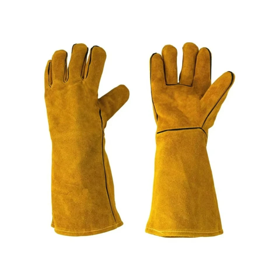 Flame-retardant Welding Work Gloves Heat-proof Metal Welding Protector Yellow Gloves Soldering Welding Gloves Tools
