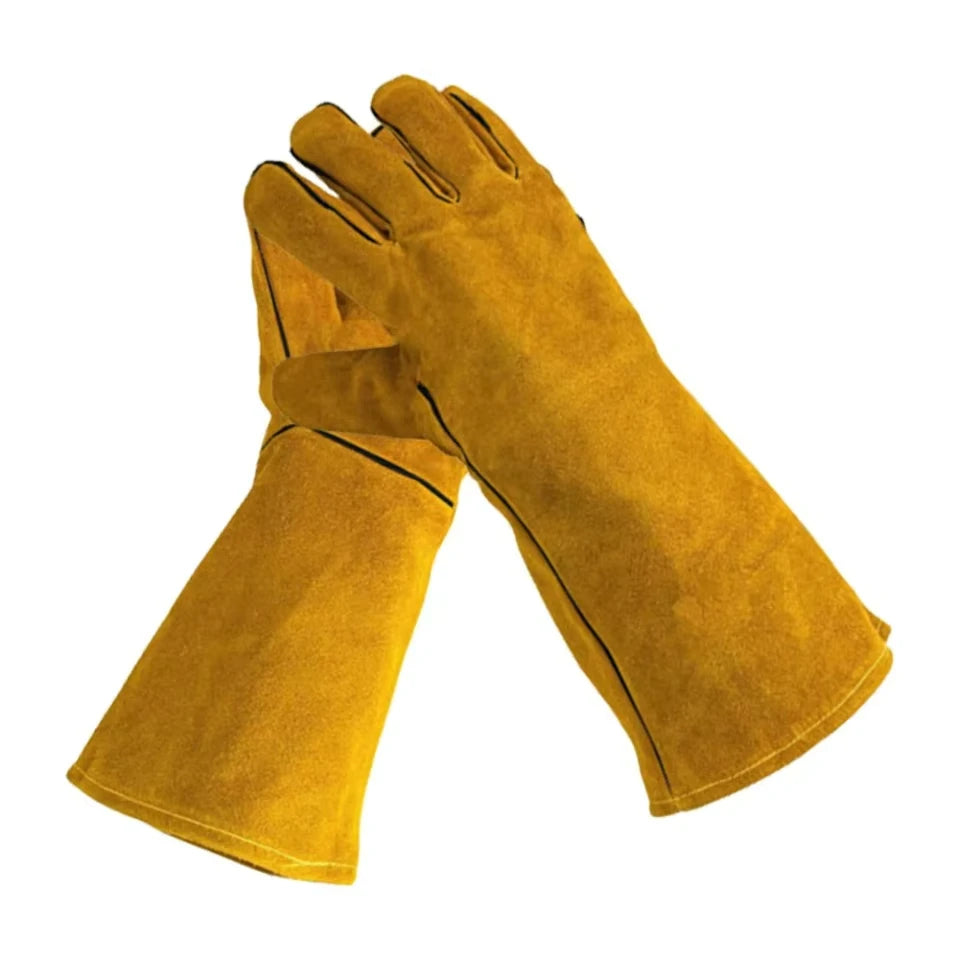 Flame-retardant Welding Work Gloves Heat-proof Metal Welding Protector Yellow Gloves Soldering Welding Gloves Tools