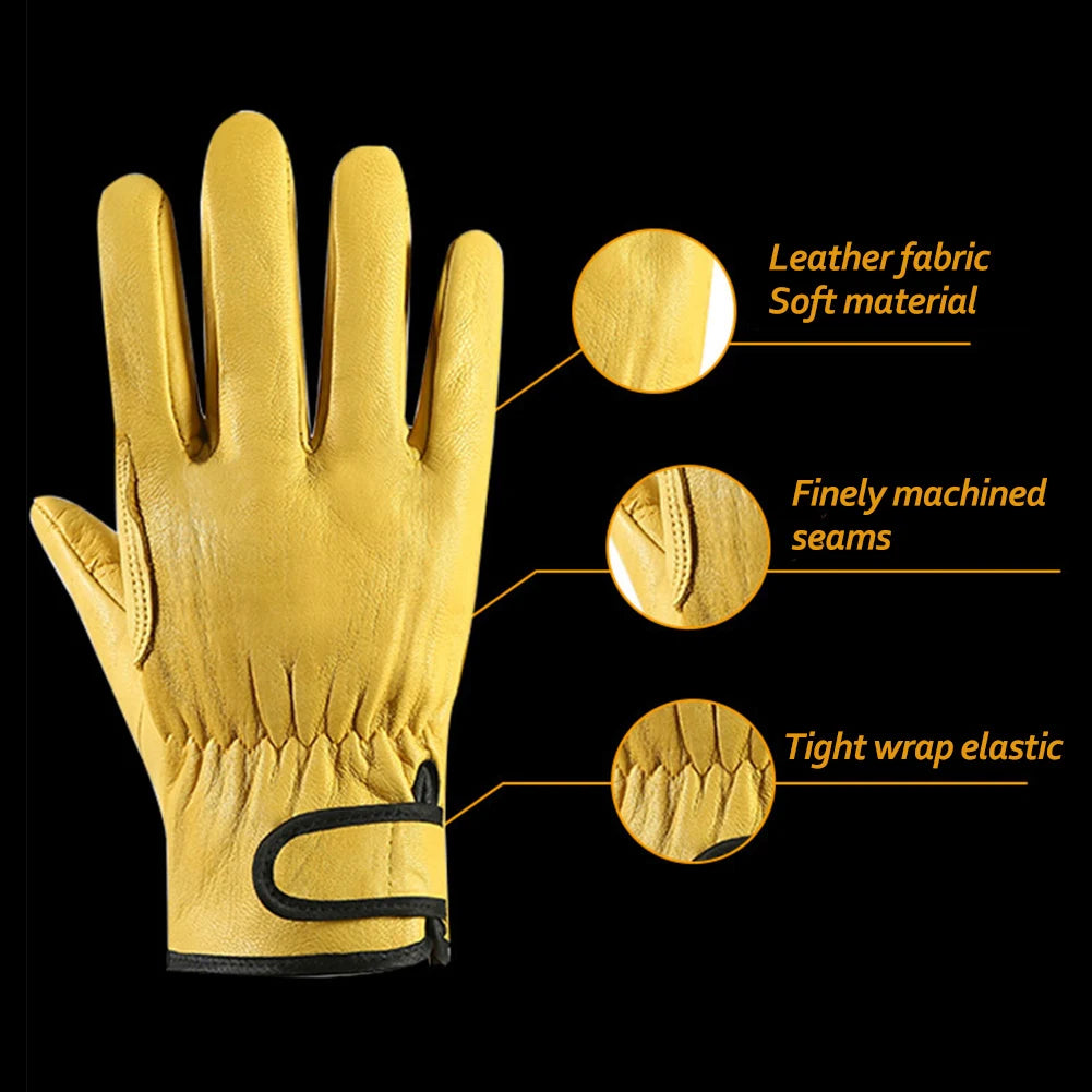 Leather Leather Work High Temperature Heat Insulation Gloves Safety Protection Worker Work Welding Garden  Driver Gloves