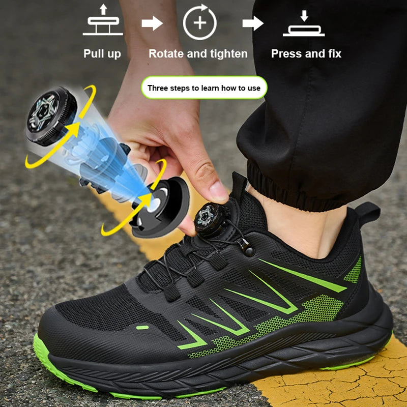 Fashion Safety Shoes Men Steel Toe Work Shoes Anti-smash Anti-puncture protection Construction Functional Shoes Men Work Boots