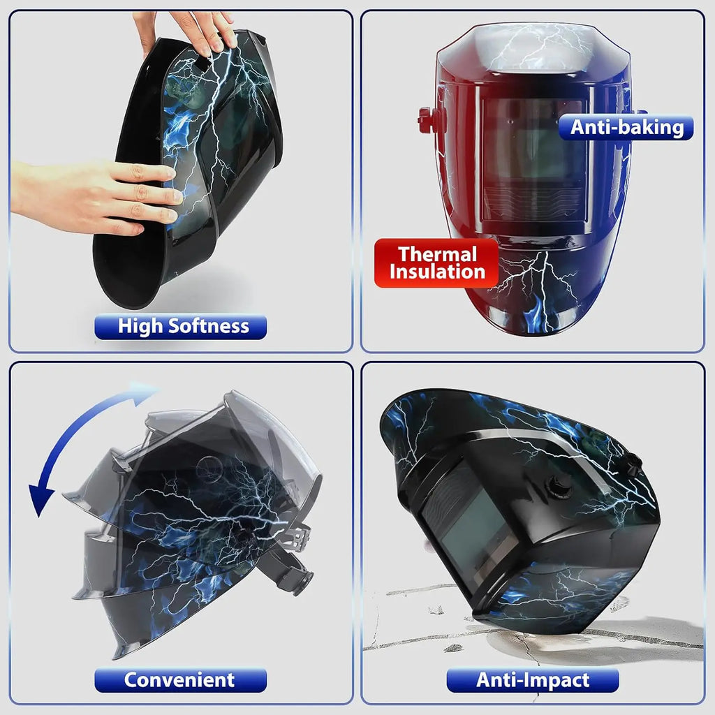 Welding Mask Solar Automatic Dimming Large View True Color  Welder Auto Darkening Welding Helmet