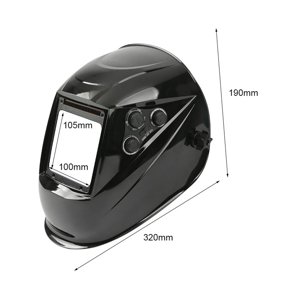 Solar Charging Automatic Dimming Welding Mask Large View True Color Welding Facemask Auto Darkening Facemask for Arc Welding