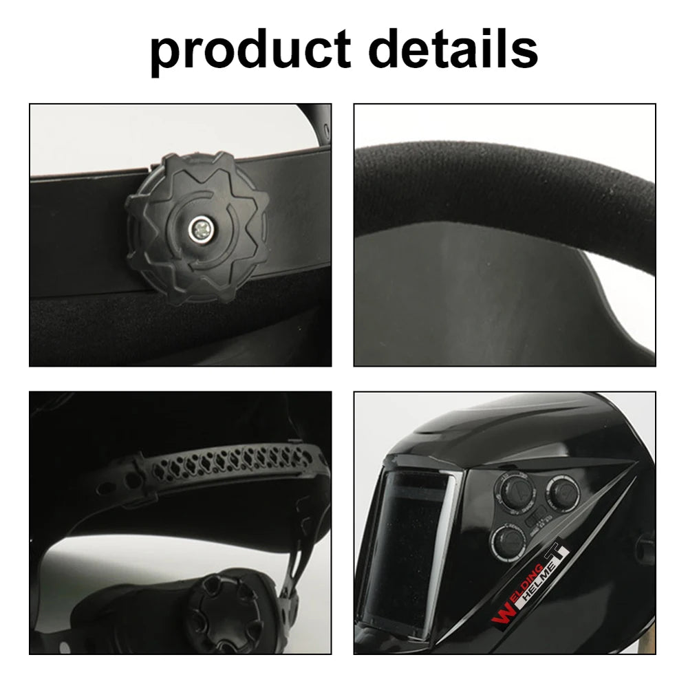 Solar Charging Automatic Dimming Welding Mask Large View True Color Welding Facemask Auto Darkening Facemask for Arc Welding