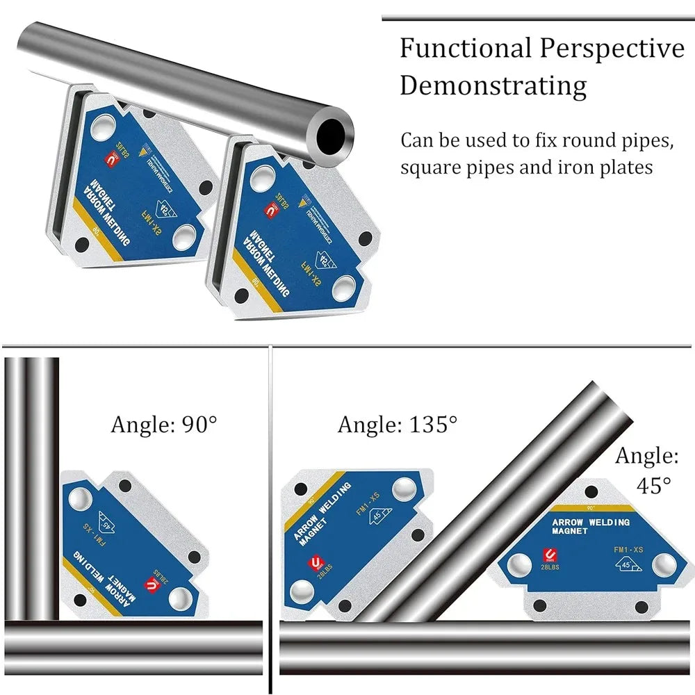 1Pcs 12.5KG Magnetic Welding Holders Strong Magnetic Force Weld Fixer Auxiliary Locator Tools Weld Fixed Positioner Weld Bracket