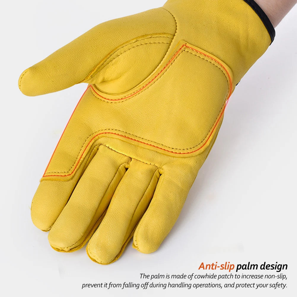 Leather Leather Work High Temperature Heat Insulation Gloves Safety Protection Worker Work Welding Garden  Driver Gloves