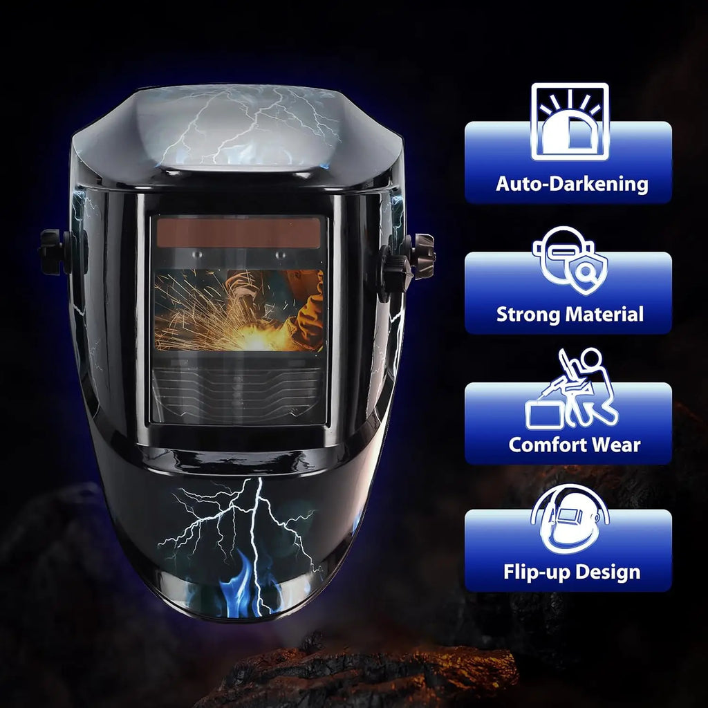 Welding Mask Solar Automatic Dimming Large View True Color  Welder Auto Darkening Welding Helmet