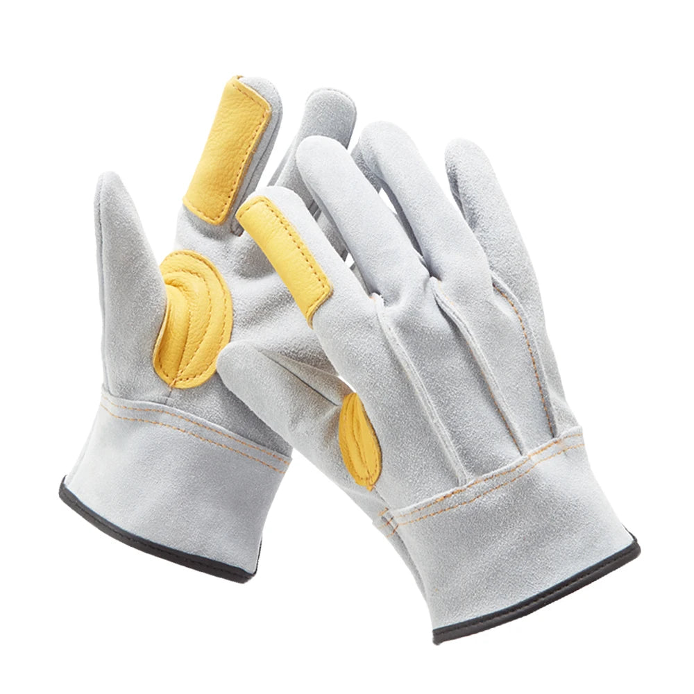 Work Gloves For Men,Construction Working Gloves for Welding ,Fireproof, Fireplace Leather Working Gloves