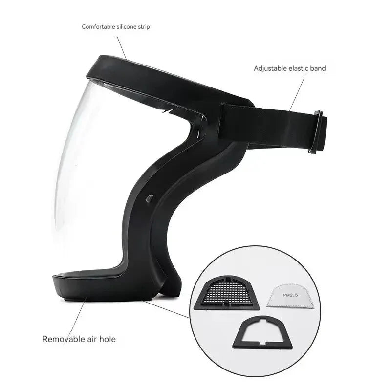 1pc Dust And Anti-Fog Transparent Mask High-Definition Fog-Free Welding Eyewear Head-Mounted Full-Face Protection