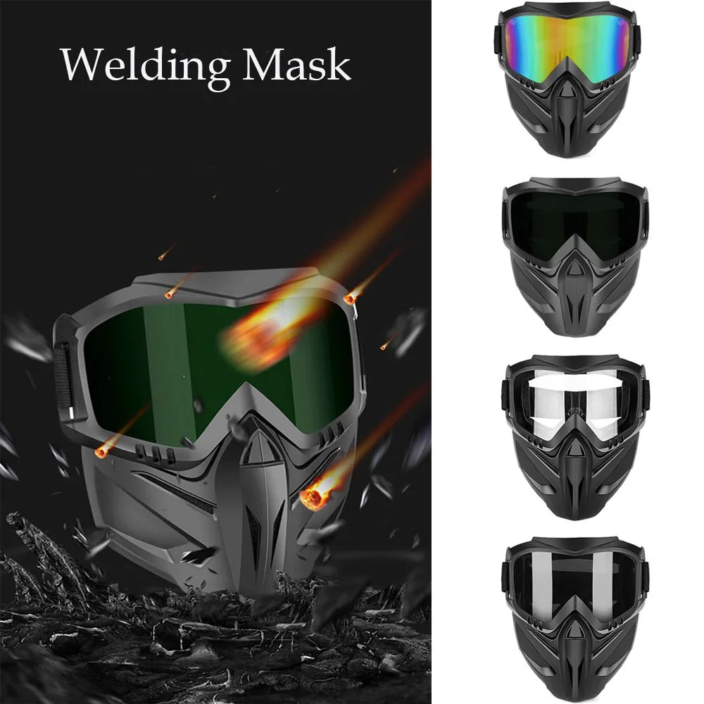 Auto Darkening Welding Glasses Welder Mask Work Protective Gear Dust Resistant Adjustable Band Detachable Cutting Welding Mask